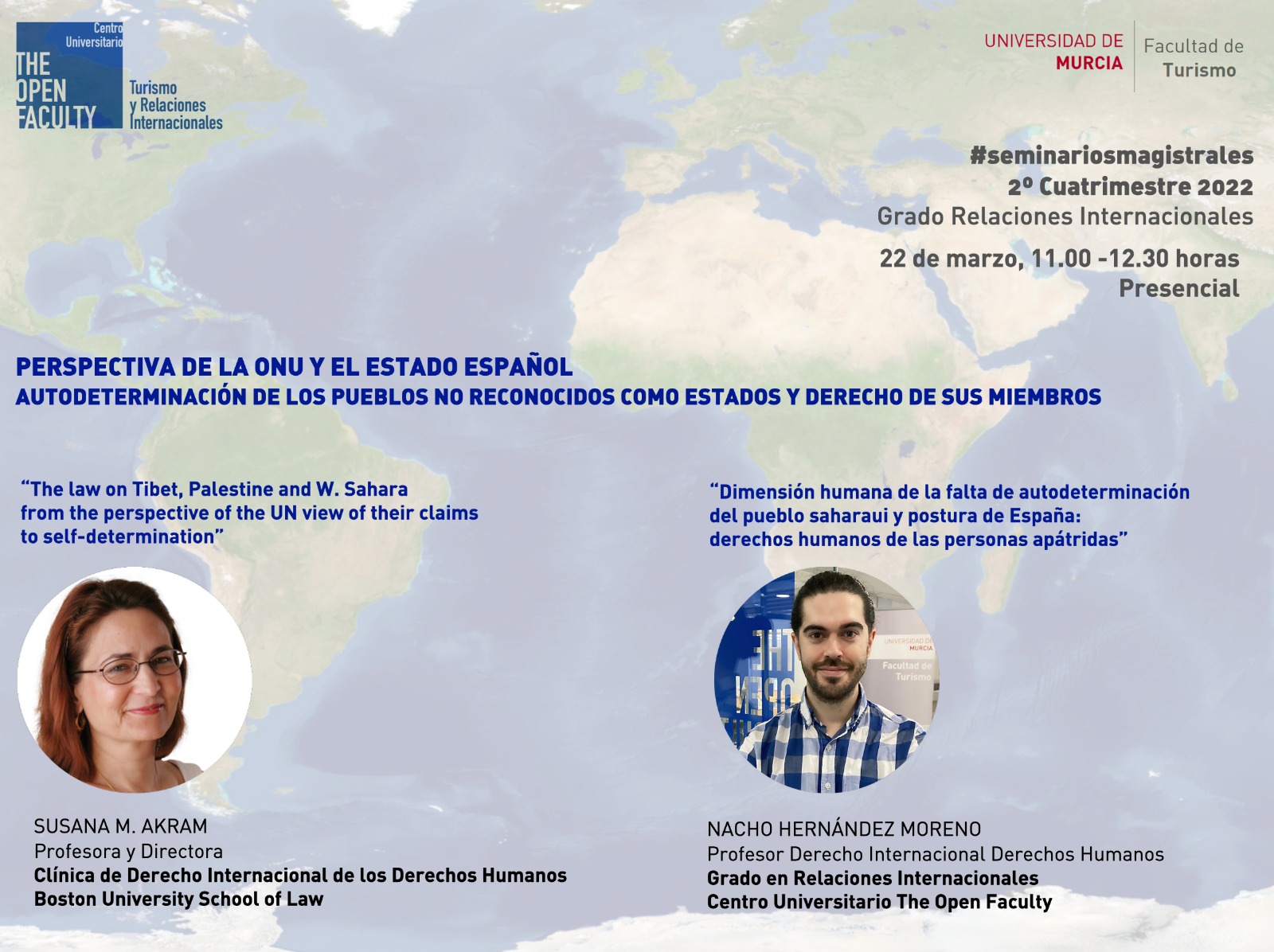 Nacho Hernández junto con Susana, imparten el seminario sobre la ONU y el estado español.