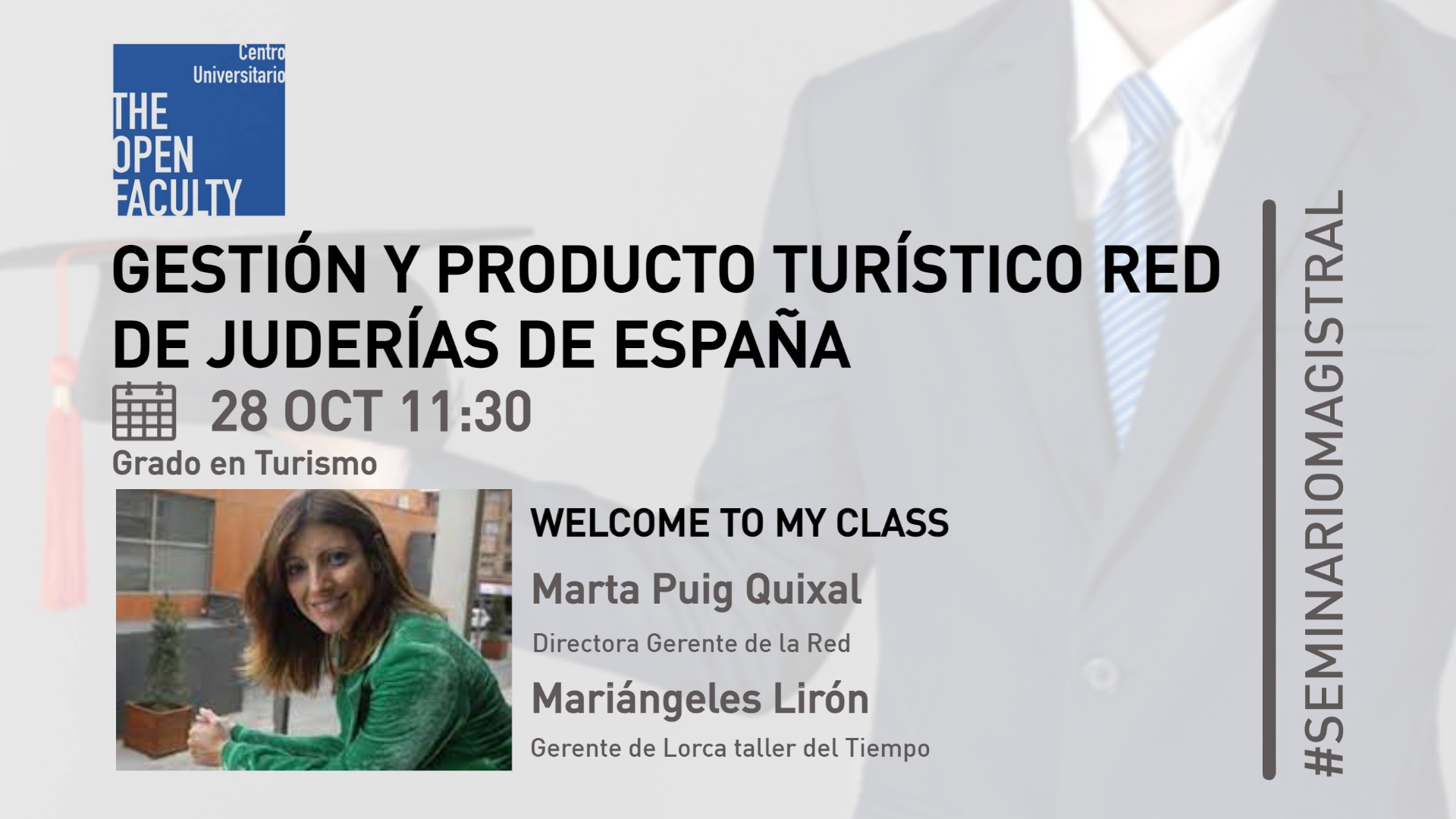 Marta Puig Quizás imparte una charla sobre creación de producto turístico a los alumnos del Grado en Turismo de la Universidad de Murcia